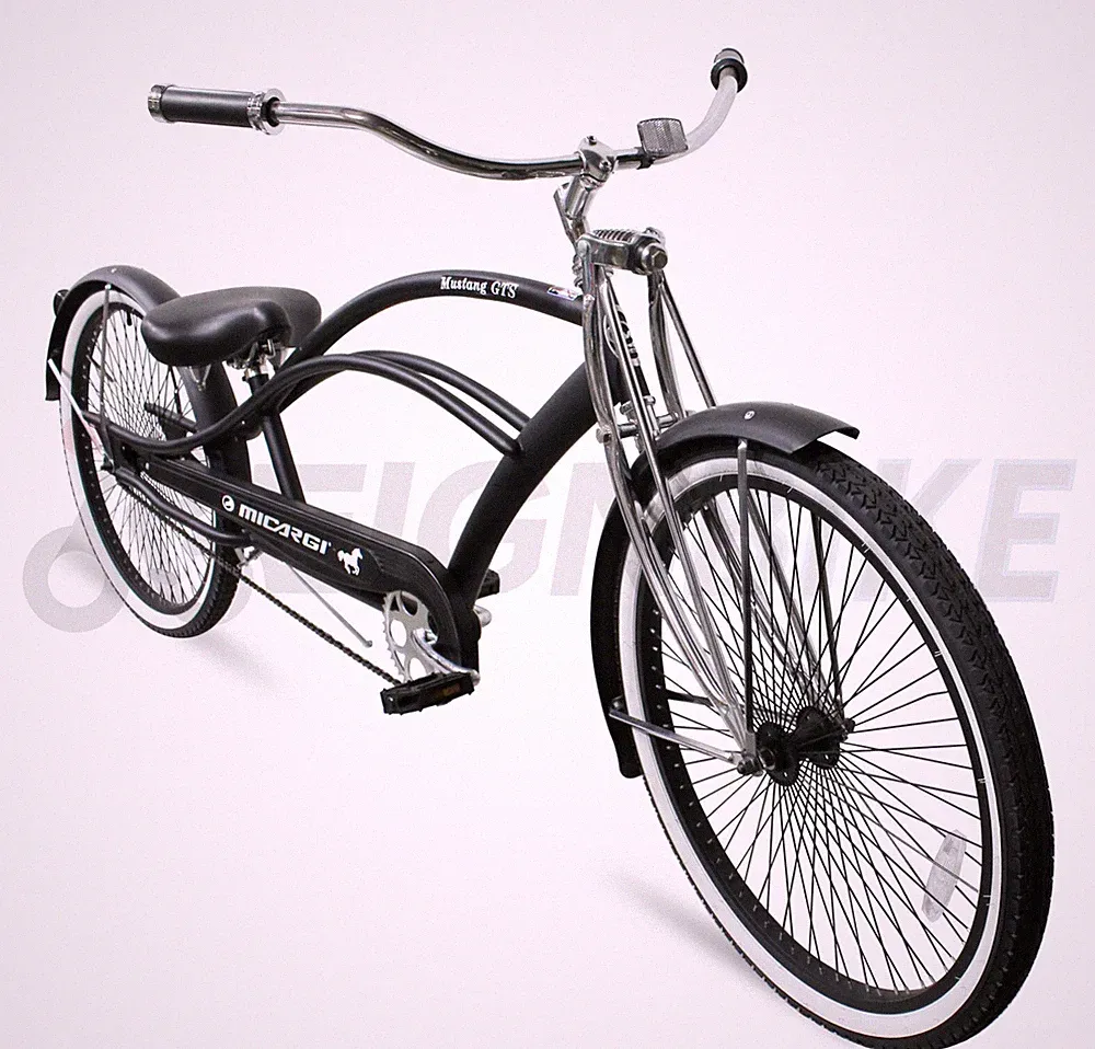 26" Cruiser Bike Stainless Steel Spokes Coaster Brake Chopper Bicycle Black