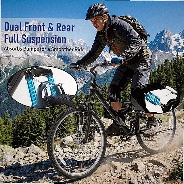 26 inch 7 Speed Mountain Bike for Adult, Dual MTB Men Women Bike