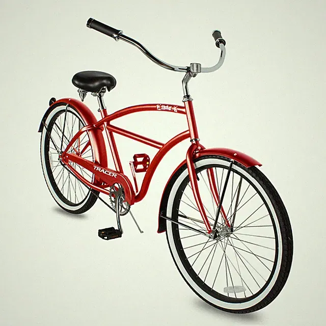 26'' Men's Beach Cruiser Bike Red 1 Speed Coaster Brake Commute City Bicycle US