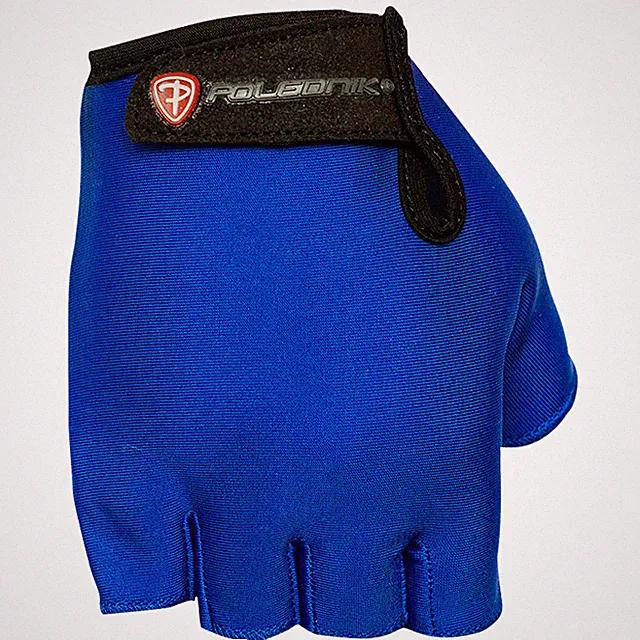 Cycling Bike Bicycle Gel Padded Half Finger Fingerless Gloves Mens Blue