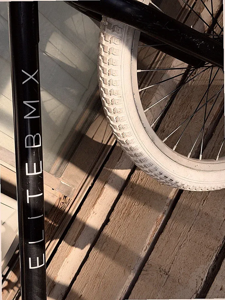 Elite BMX 20" Bike Black Steel Frame White Clincher Tires U-Brake Unisex Adult