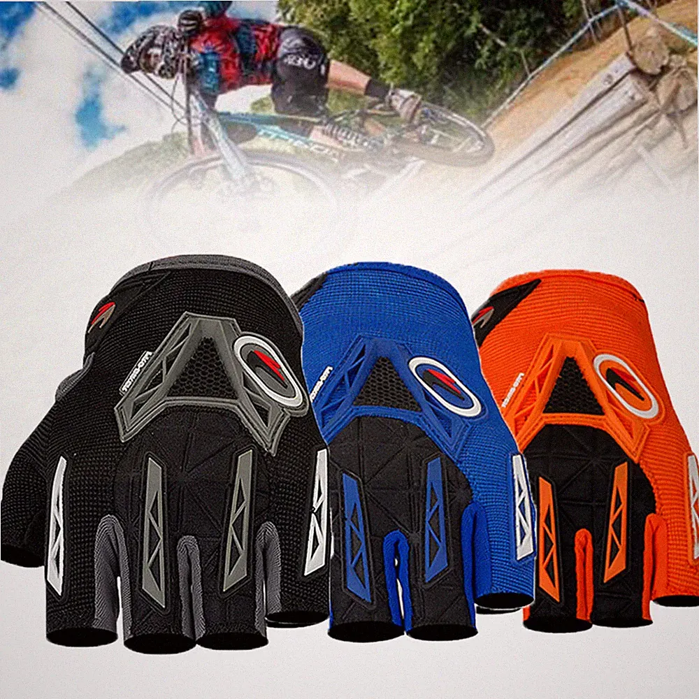 Men's Bike Cycling Gloves Sports MTB Gravel Bicycle Half Finger Anti-slip Gloves