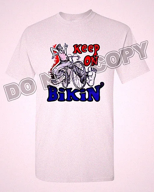 Men's T-shirt Novelty Retro Design Keep On Bikin' Bicycle 70's