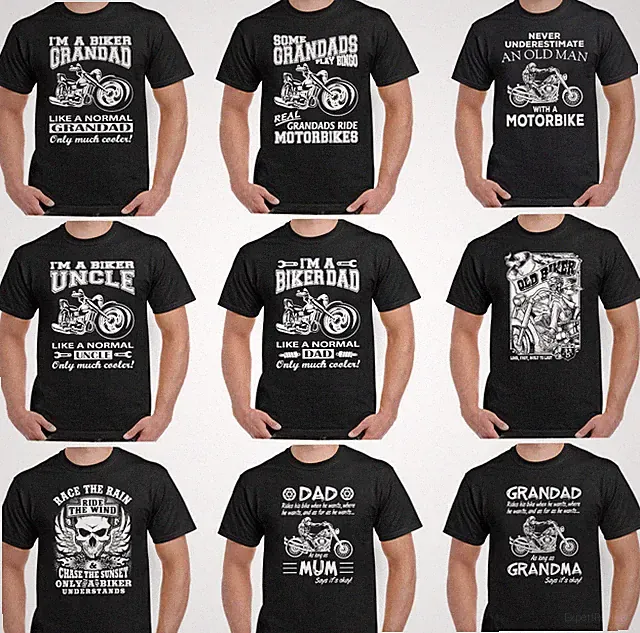 Motorbike T-Shirt Biker Mens Funny For Father's Day Dad Daddy Motorcycle Bike