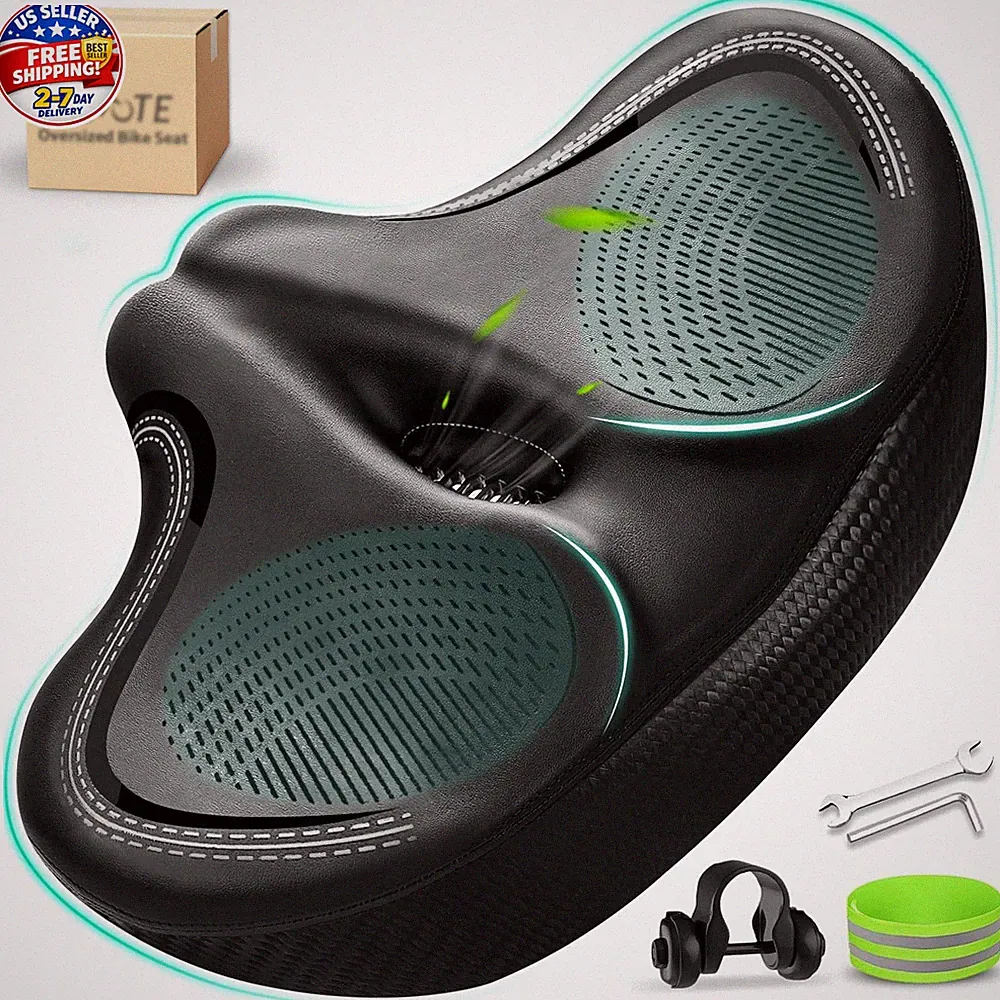 Noseless Wide Bicycle Seats for Comfort Men & Wowen, Extra Large Exercise Bike S