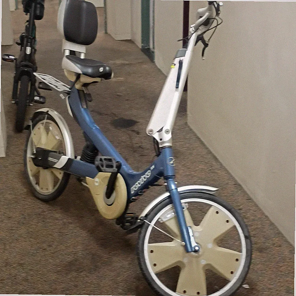 Rebike 707 Vintage Recumbent Bike Blue Beige Unique Design Classic Bicycle
