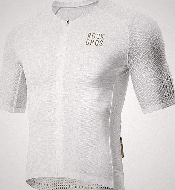 ROCKBROS Men's Short Sleeves Cycling Jersey Road Bike Shirt w/3Pockets Quick Dry