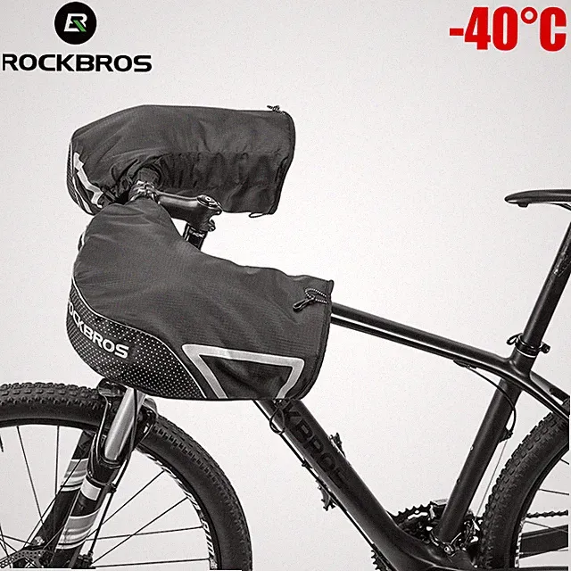 ROCKBROS Winter Gloves Cycling Motorcycle Handlebar Mittens Warmers Covers Black