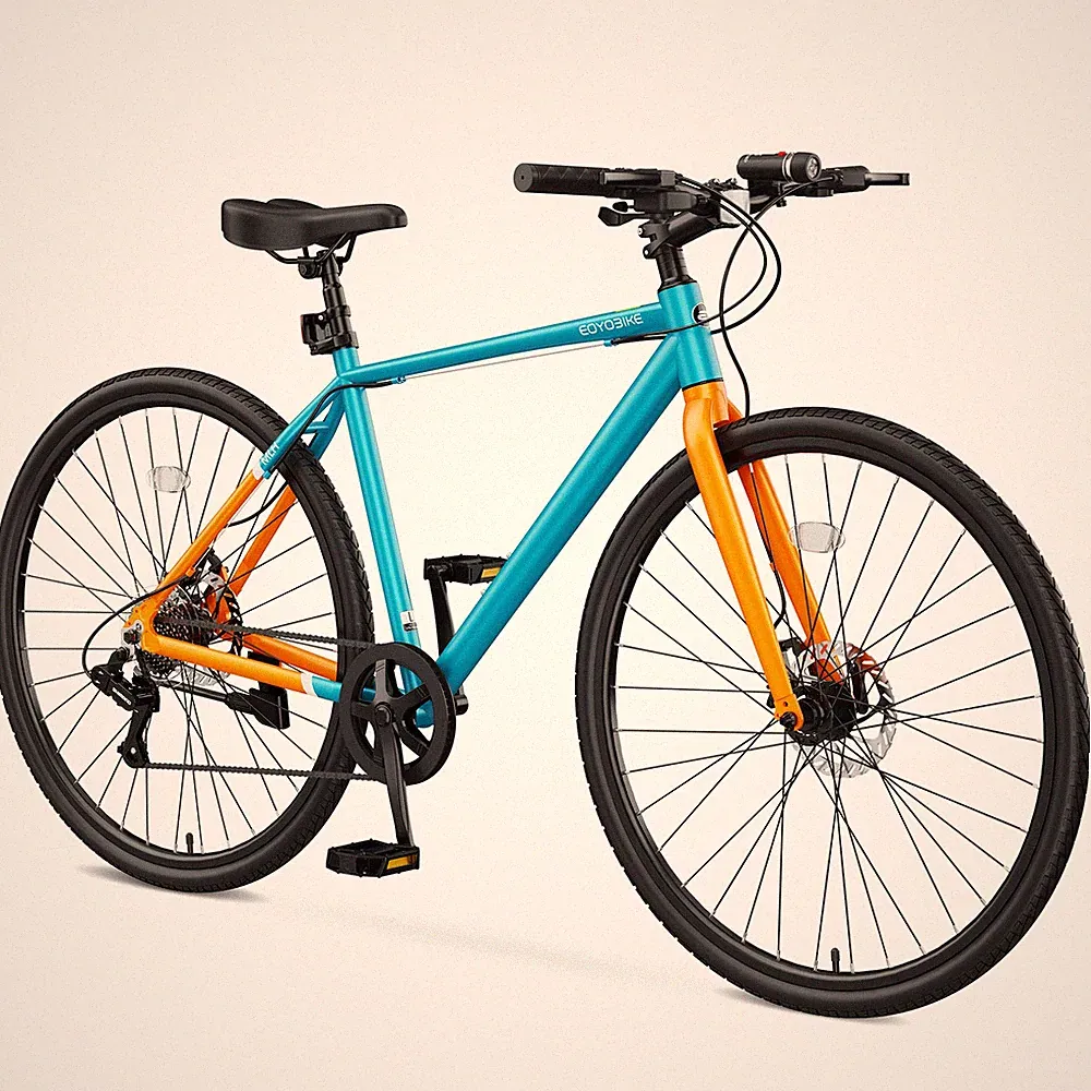 Step-Over Hybrid Bicycle 700C - Aluminum Frame for Adults, Sizes M and L.
