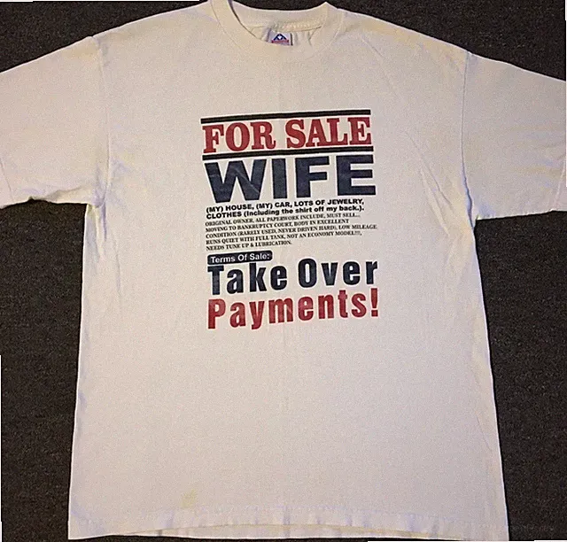 Vtg Wife For Sale Faded Shirt XL Funny Saying Dad Mom Joke Humor Grunge 90s Y2K
