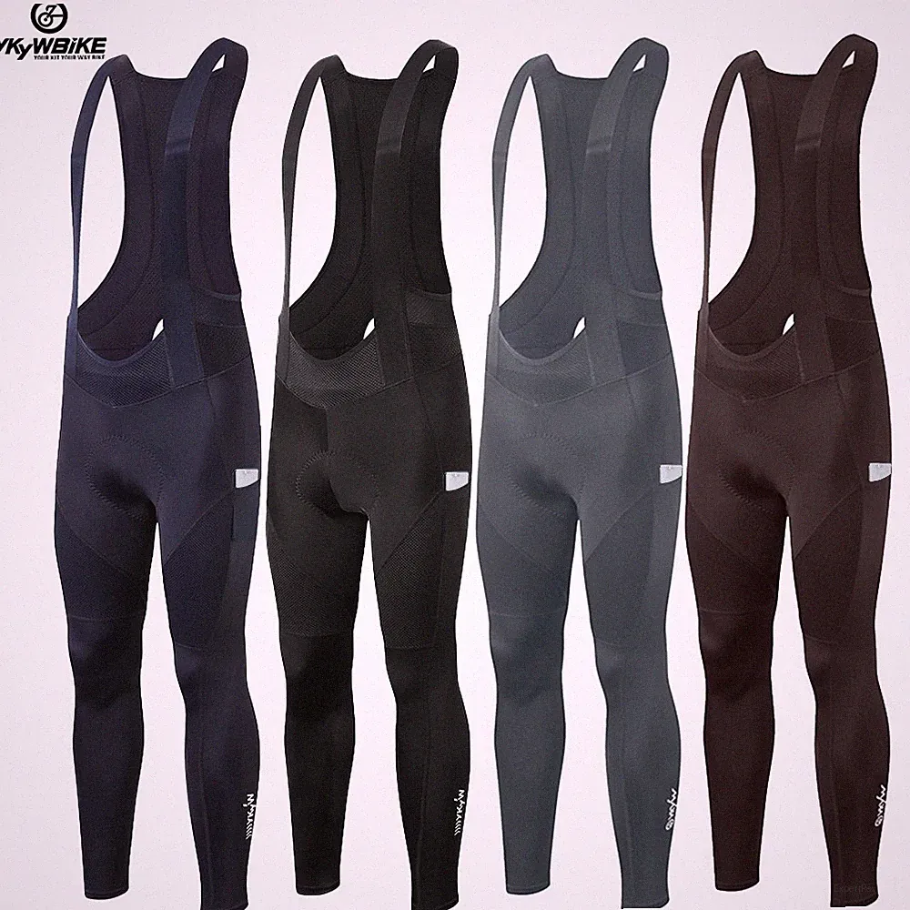 YKYWBIKE Men Cycling Long Pants Tights Trousers Pro Road Bike Pants 2 Pockets
